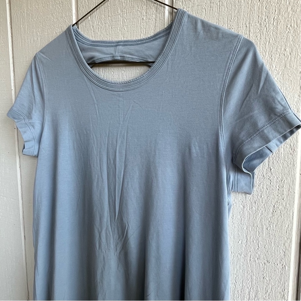 Lululemon Pima Cotton Day Tripper Dress in Chambray Blue Size 6 - Picture 2 of 8